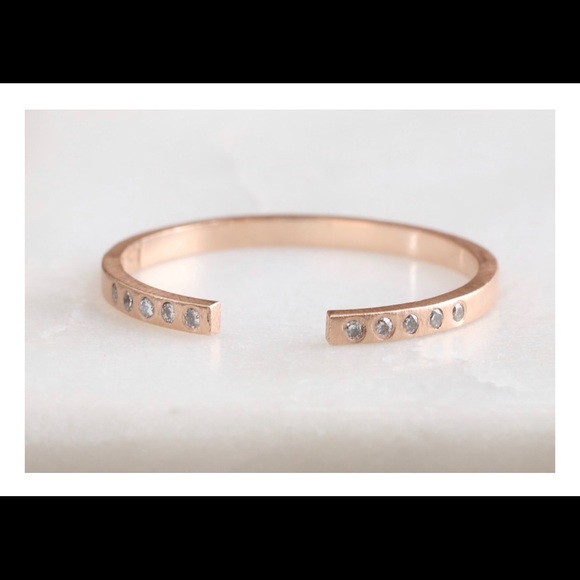 Jewelry - [Alexis Russell] Open Cuff Pave Diamond Gold band
